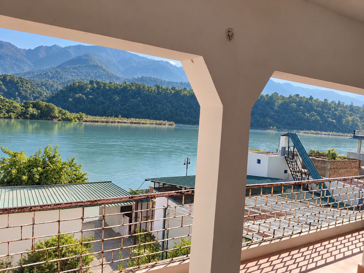 Panoramic river view from the Room 1 veranda